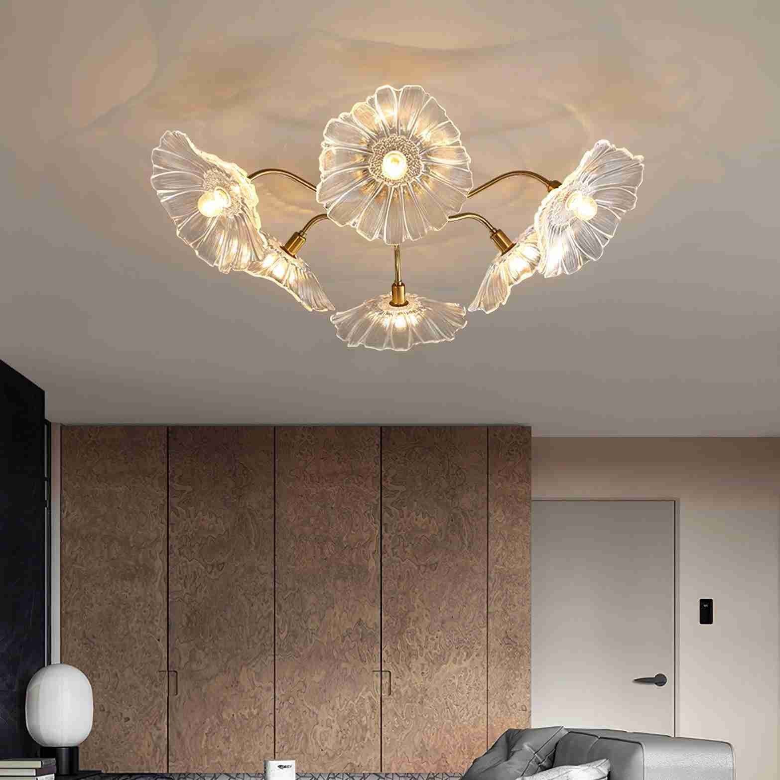 Pranavi Lotus Leaf Glass Ceiling Light