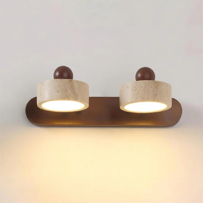 Macdonald Wabi Sabi Natural Travertine Adjustable Heads Wall Lamp