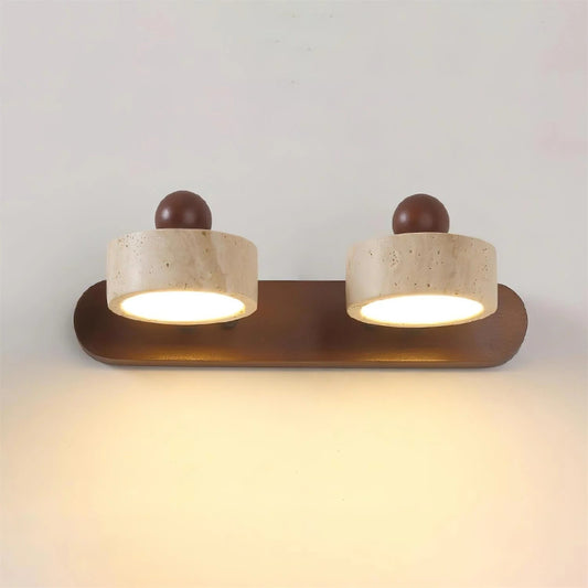 Macdonald Wabi Sabi Natural Travertine Adjustable Heads Wall Lamp