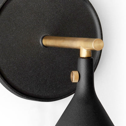 Anoushka ‎Minimalist Black Cast Wall Sconce