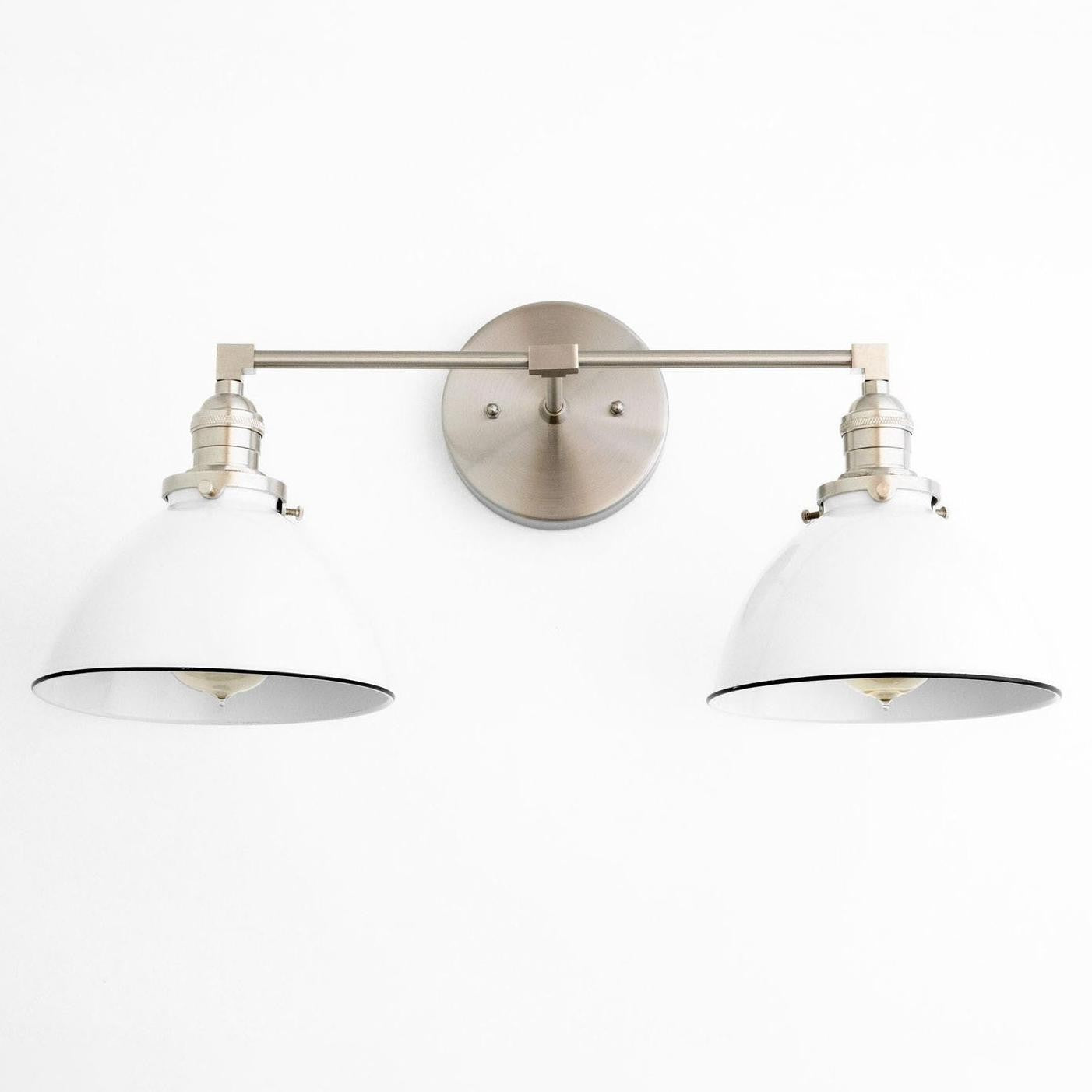 Amelia Farmhouse White Metal Dome Sconce
