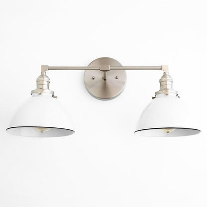 Amelia Farmhouse White Metal Dome Sconce
