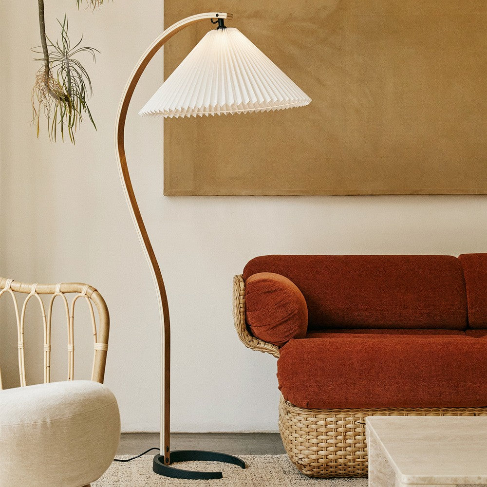 Anamika Vintage Mid Century Wooden Floor Lamp