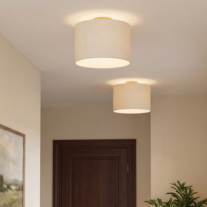 Kaethe Fabric Drum Shade Semi Flush Mount Light