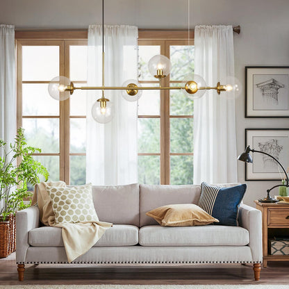 Celestina 6 Light Linear Glass Orb Pendant Light