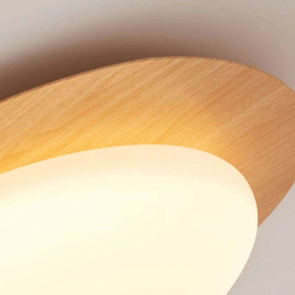 Zephyriel Nordic LED Walnut Pebble Ceiling Light