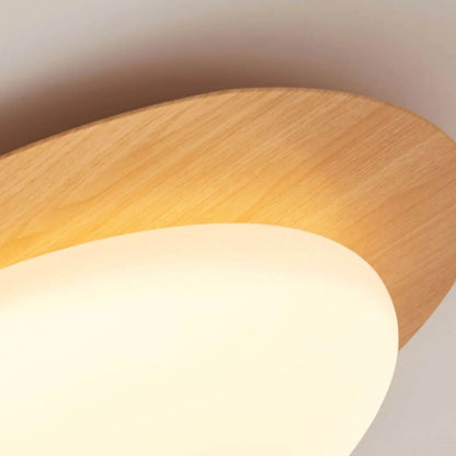 Zephyriel Nordic LED Walnut Pebble Ceiling Light