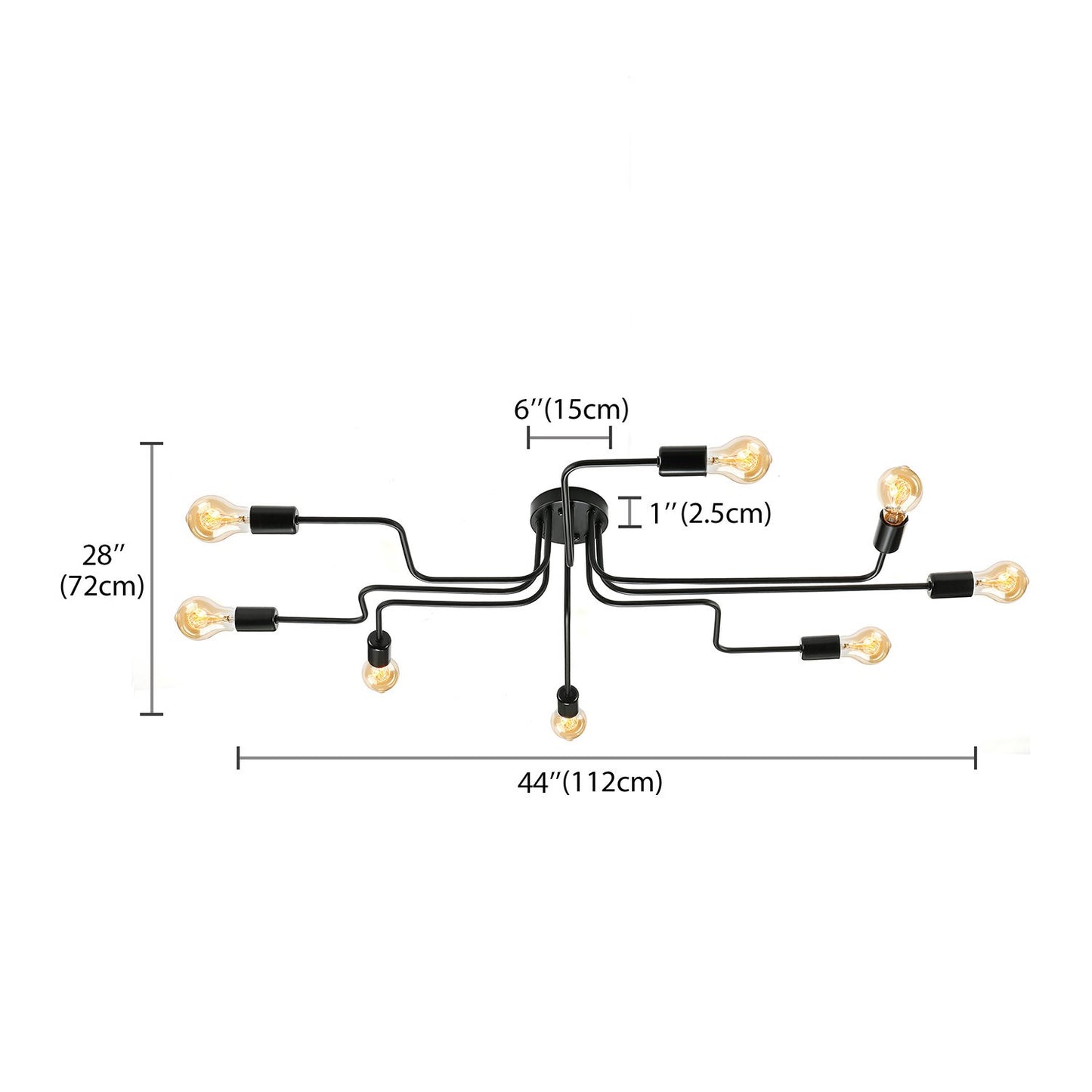 Phaedros Industrial Black Semi Flush Mount Ceiling Light