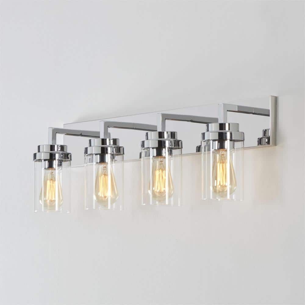 Pyros Farmhouse Clear Glass Cylinder Vanity Wall Light