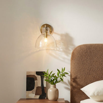 Keen Farmhouse Cooper Recycled Glass Dome Sconce