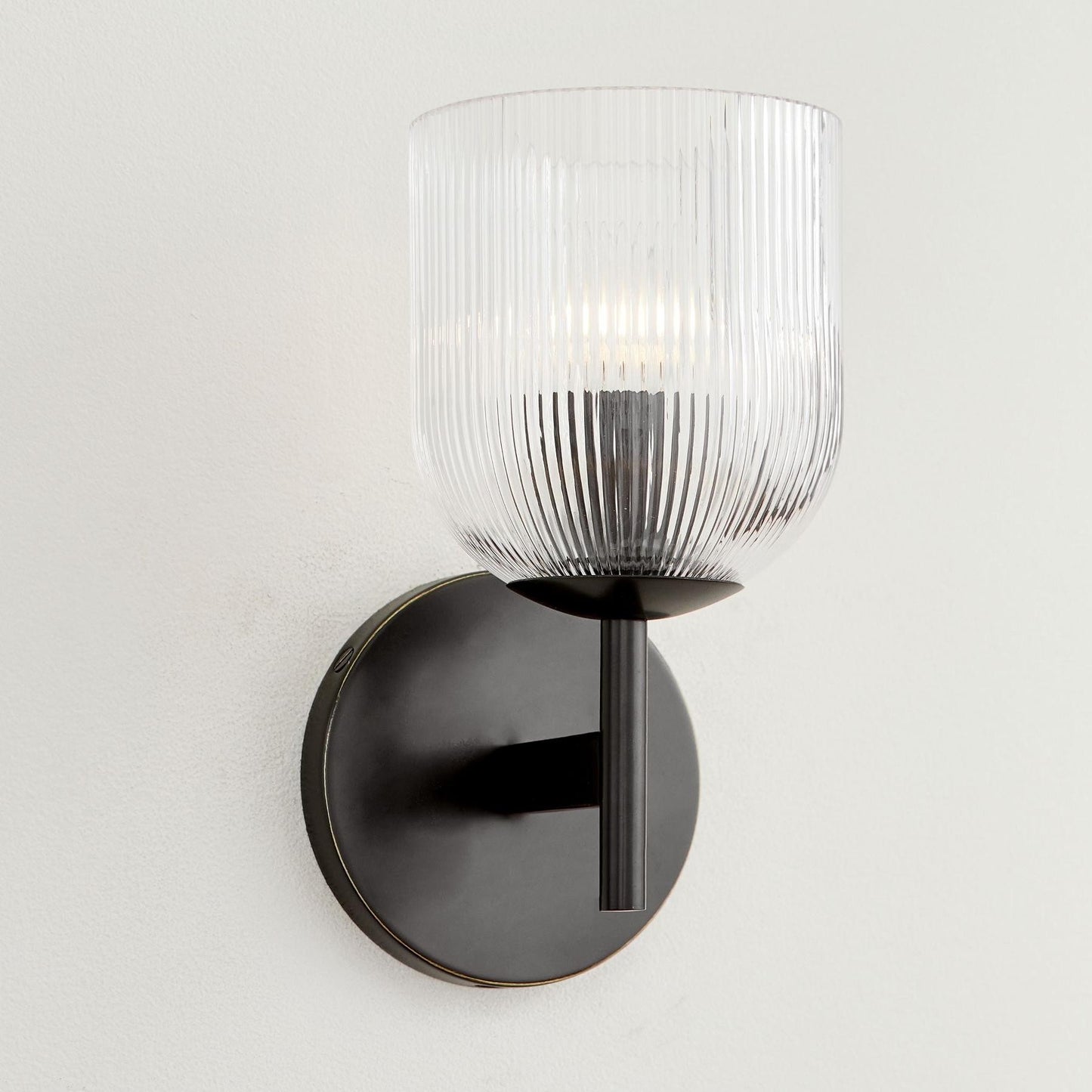 Alain Cooper Ribbed Glass Wall Sconce