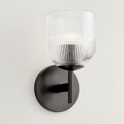 Alain Cooper Ribbed Glass Wall Sconce