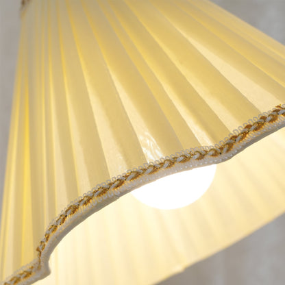 Xalon Wooden Cloth Pleated Shade Floor Lamp
