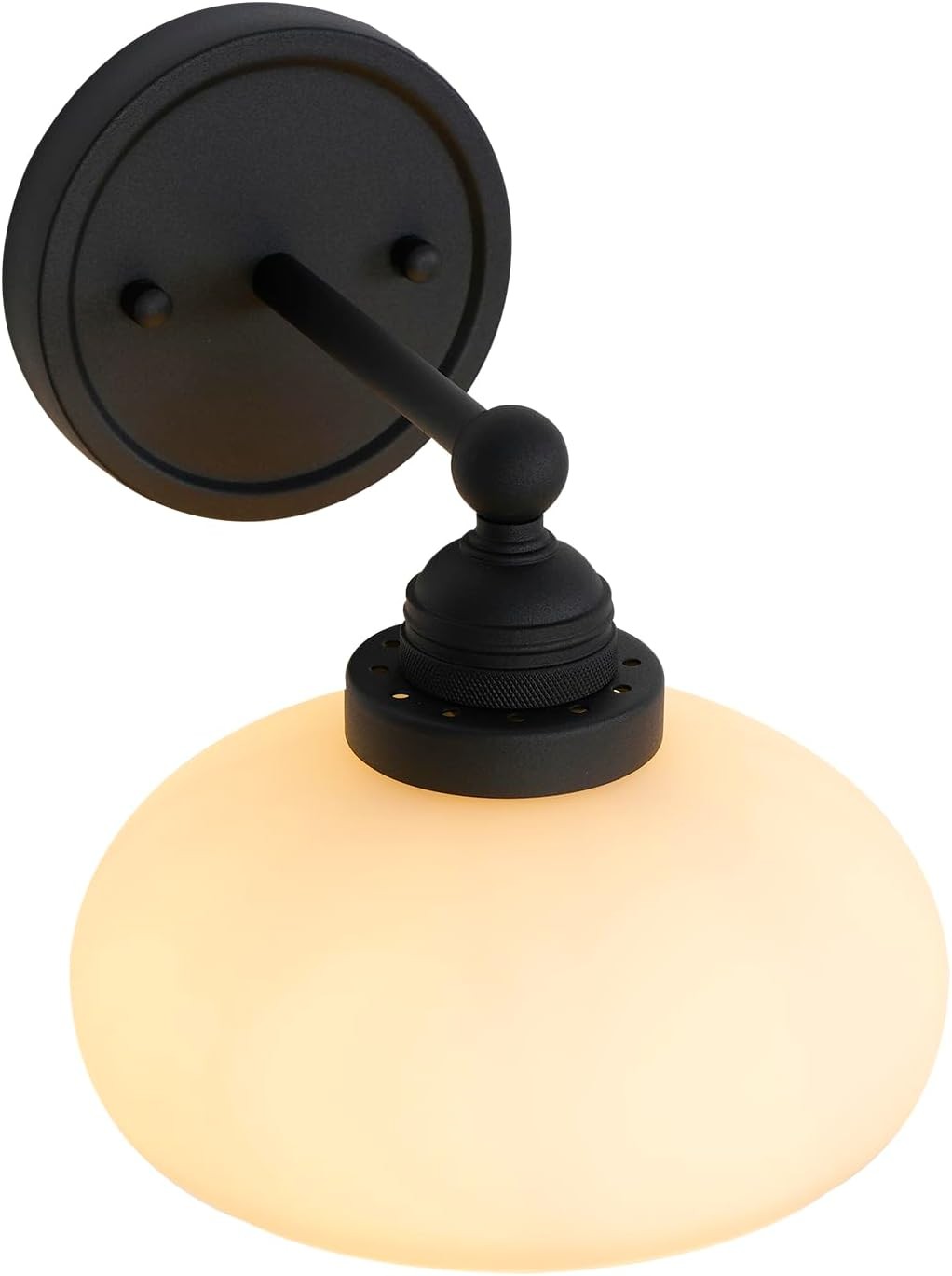 Alberta Bauhaus Milk White Glass Wall Sconce