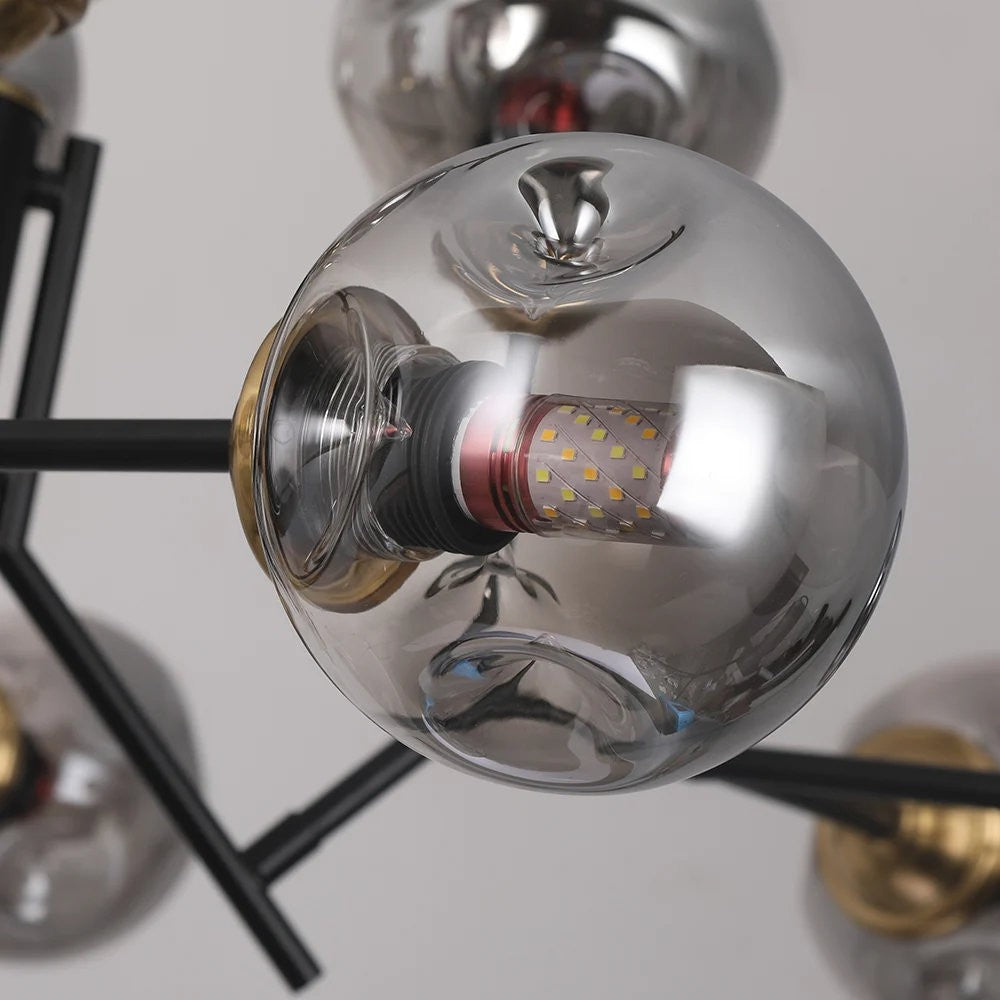 Breckett Modern Smoky Gray Glass Sputnik Chandelier