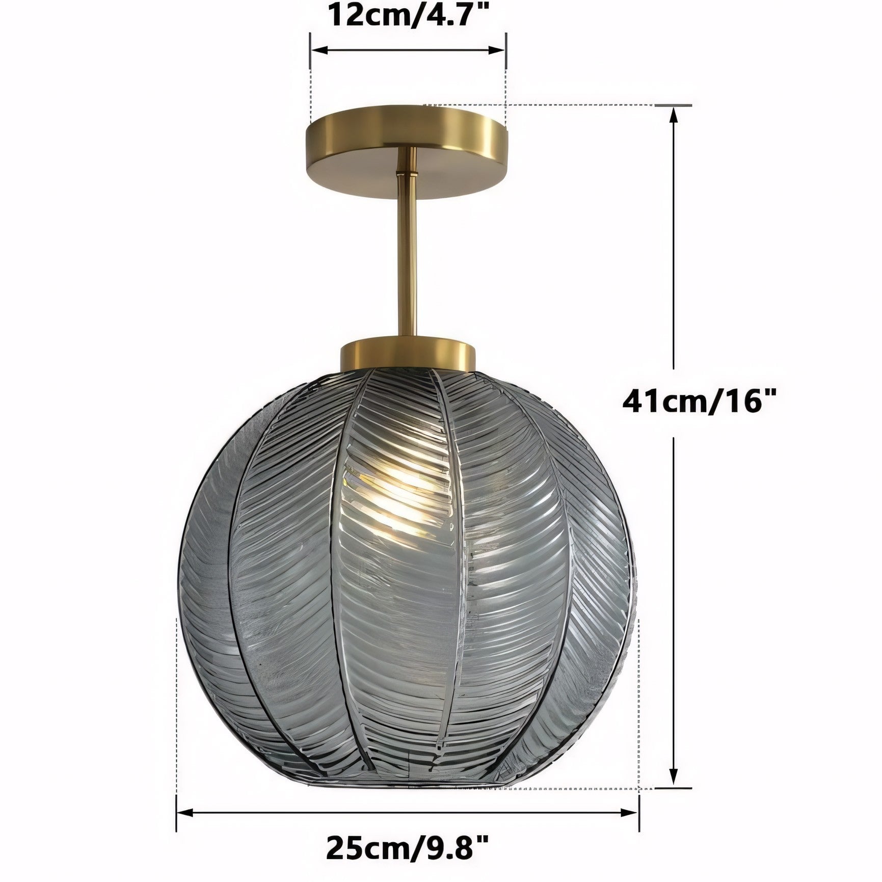 Syndrax Stripe Stained Glass Globe Ceiling Light