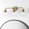 Ericka Farmhouse 3 Light Glass Globe Vanity Light