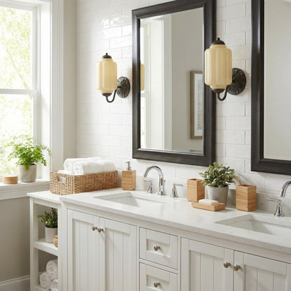 Cyrilith Vintage Milk Glass Oiled Brass Eloise Sconce