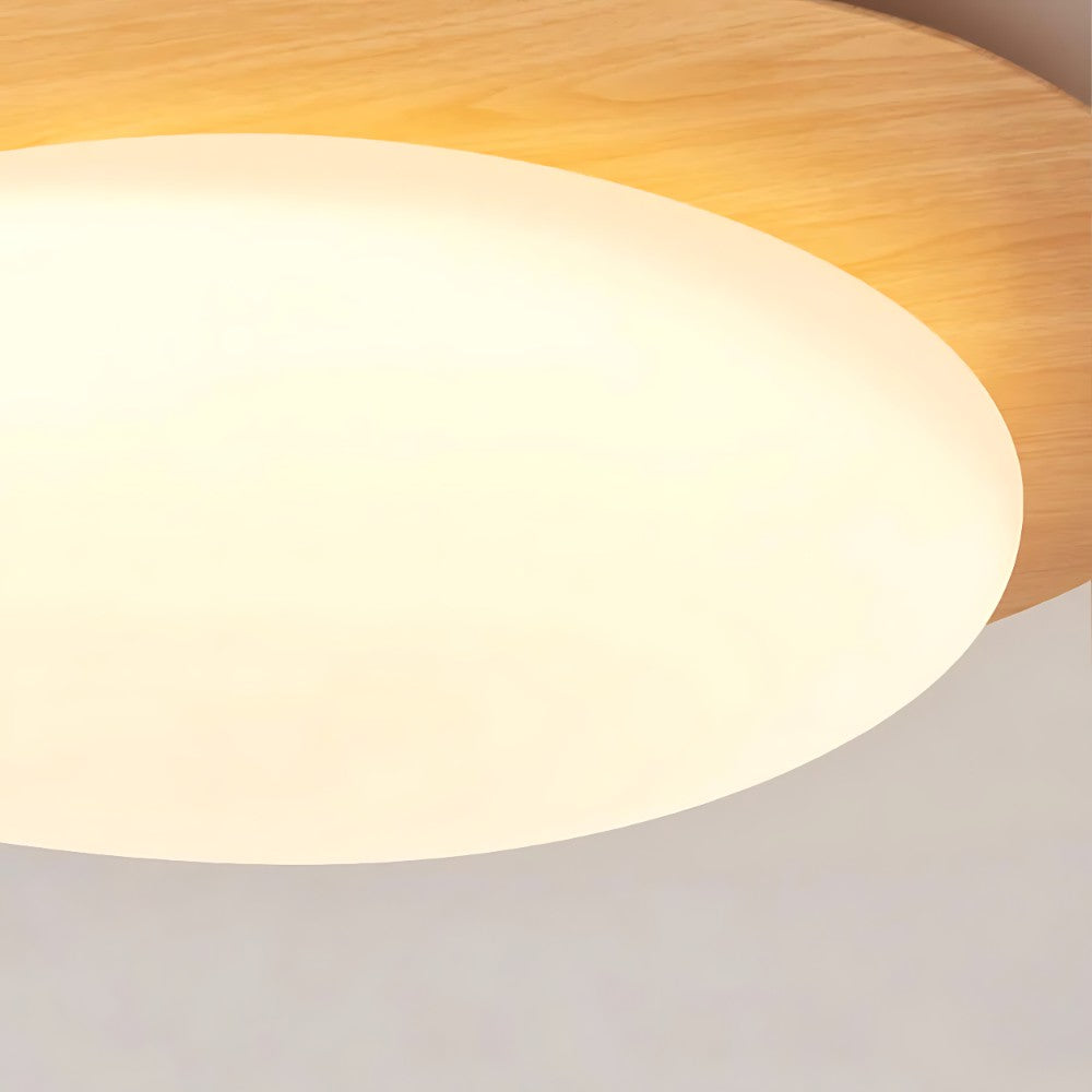 Zephyriel Nordic LED Walnut Pebble Ceiling Light