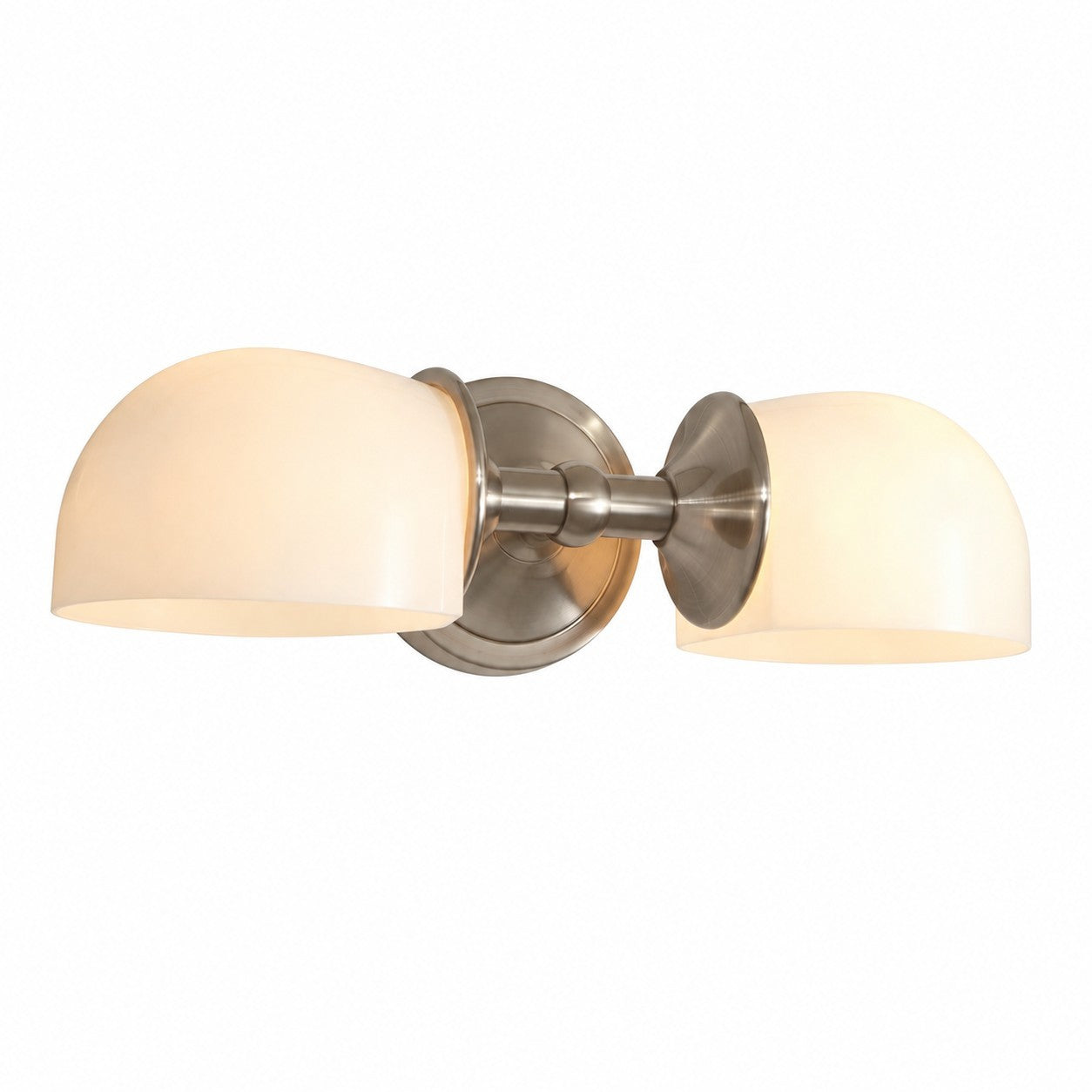 Valor Rustic Metal Double White Glass Wall Sconce