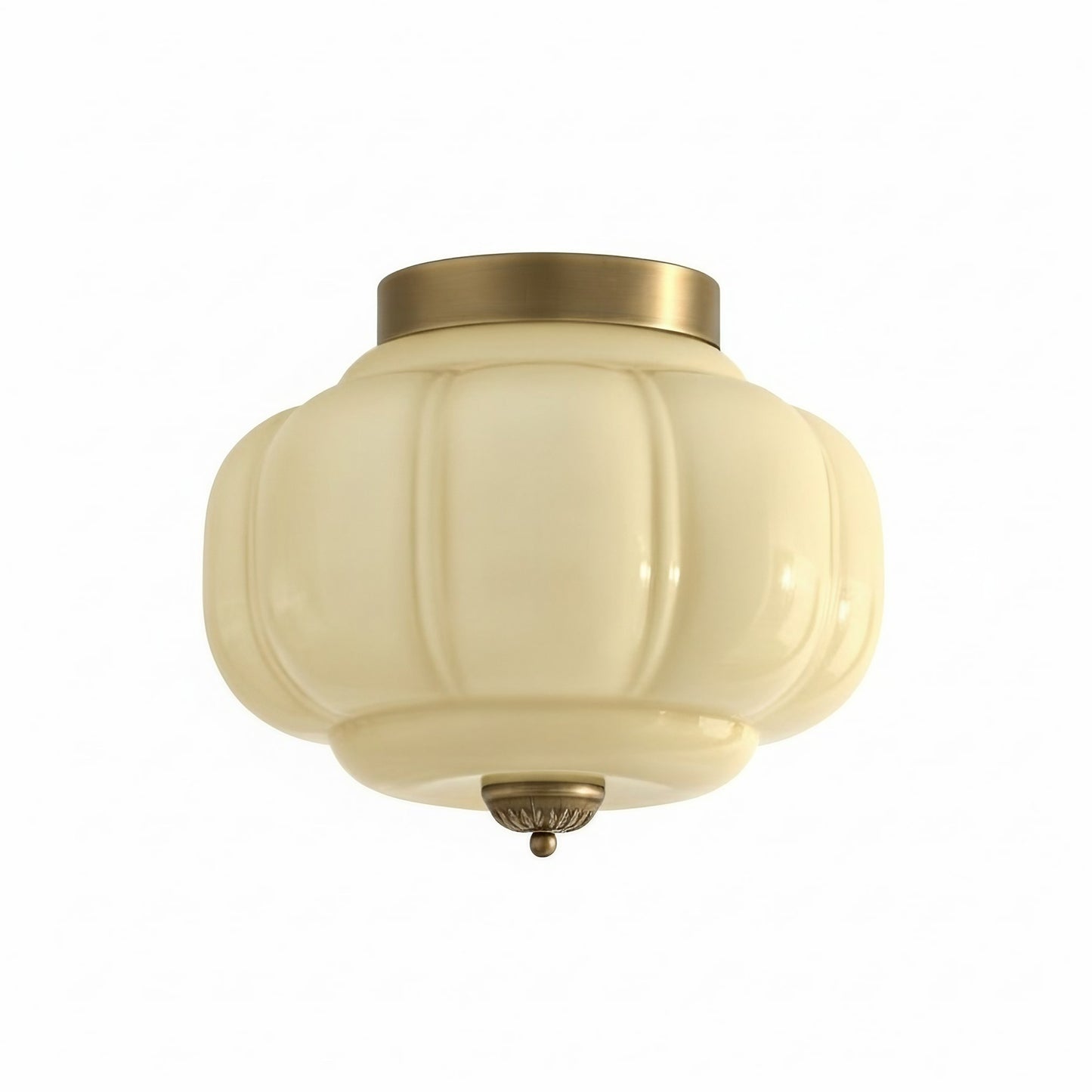 Ozita Retro Milk Glass Semi Flush Mount Eloise Ceiling Light