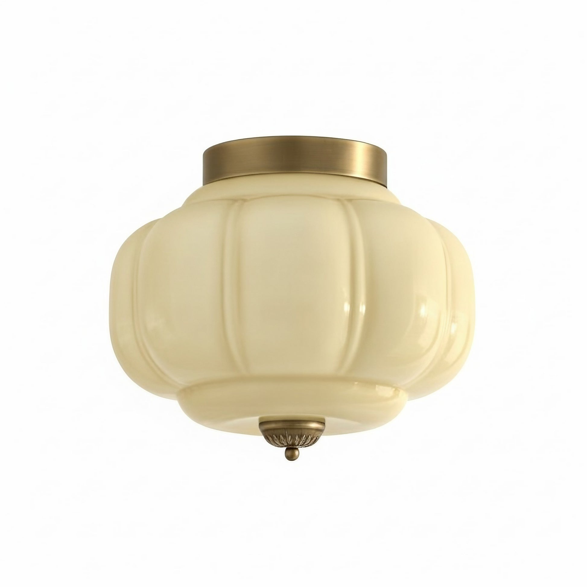 Ozita Retro Milk Glass Semi Flush Mount Eloise Ceiling Light
