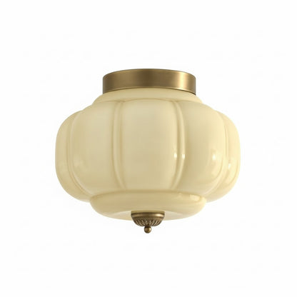 Ozita Retro Milk Glass Semi Flush Mount Eloise Ceiling Light