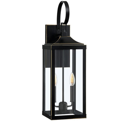 Phelon Large Black Metal Lantern Outdoor Wall Sconce