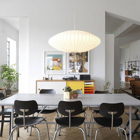Leocadia White Saucer Nelson Bubble Pendant Light