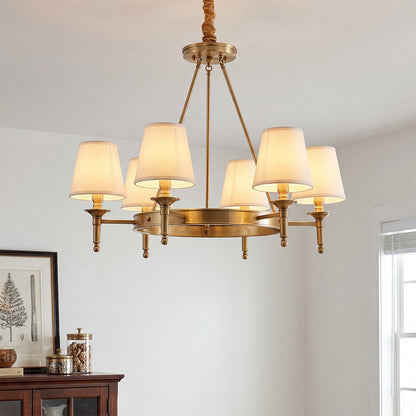 Yasmin Antique Brass Wagon Wheel Chandelier