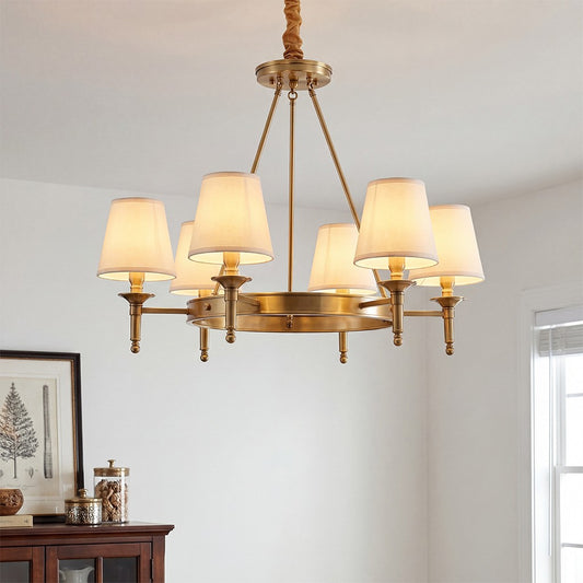 Yasmin Antique Brass Wagon Wheel Chandelier
