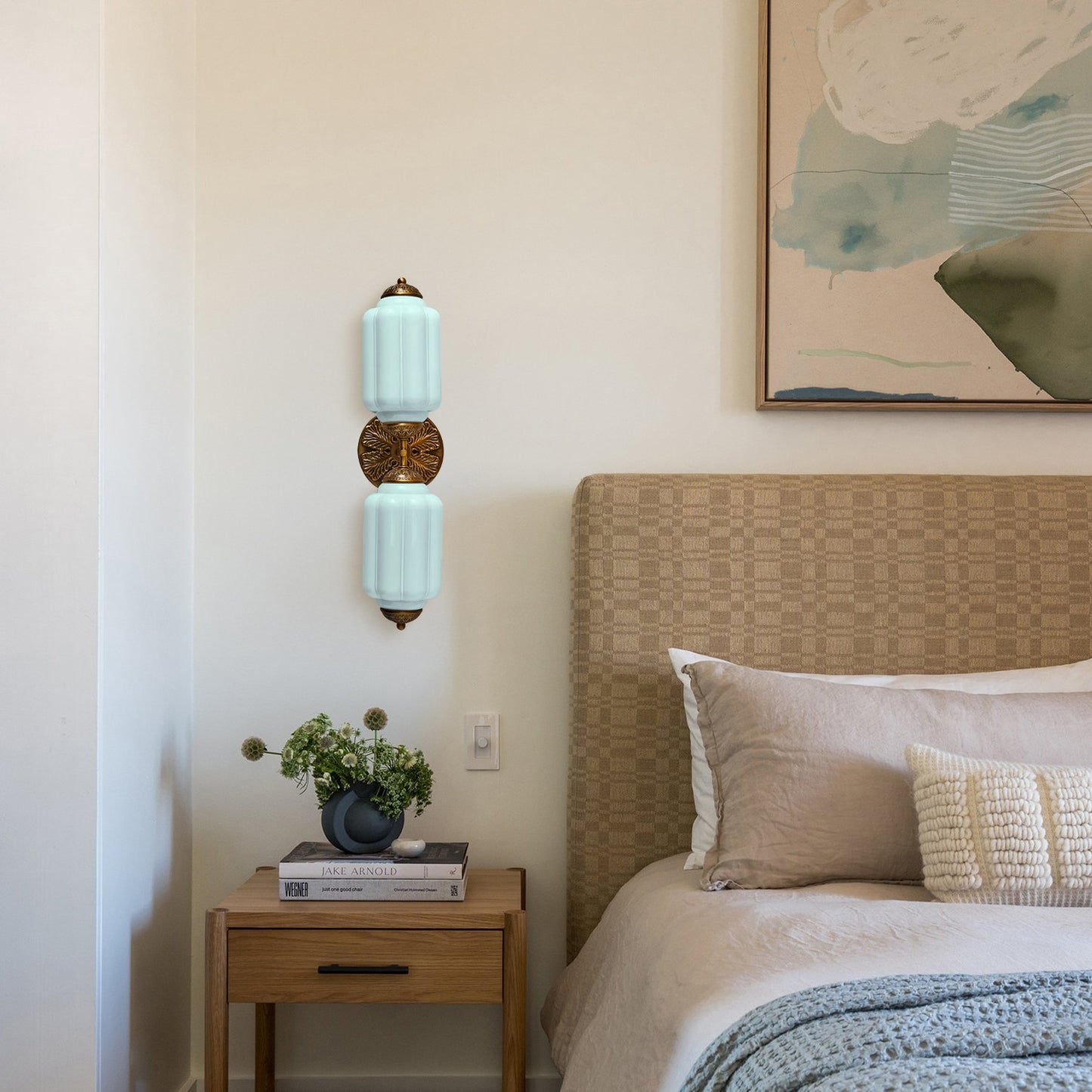 Vintage Elegant Milk Glass Eloise Wall Sconce - Retro Accent Lighting for Bathroom\Bedroom\Hallway