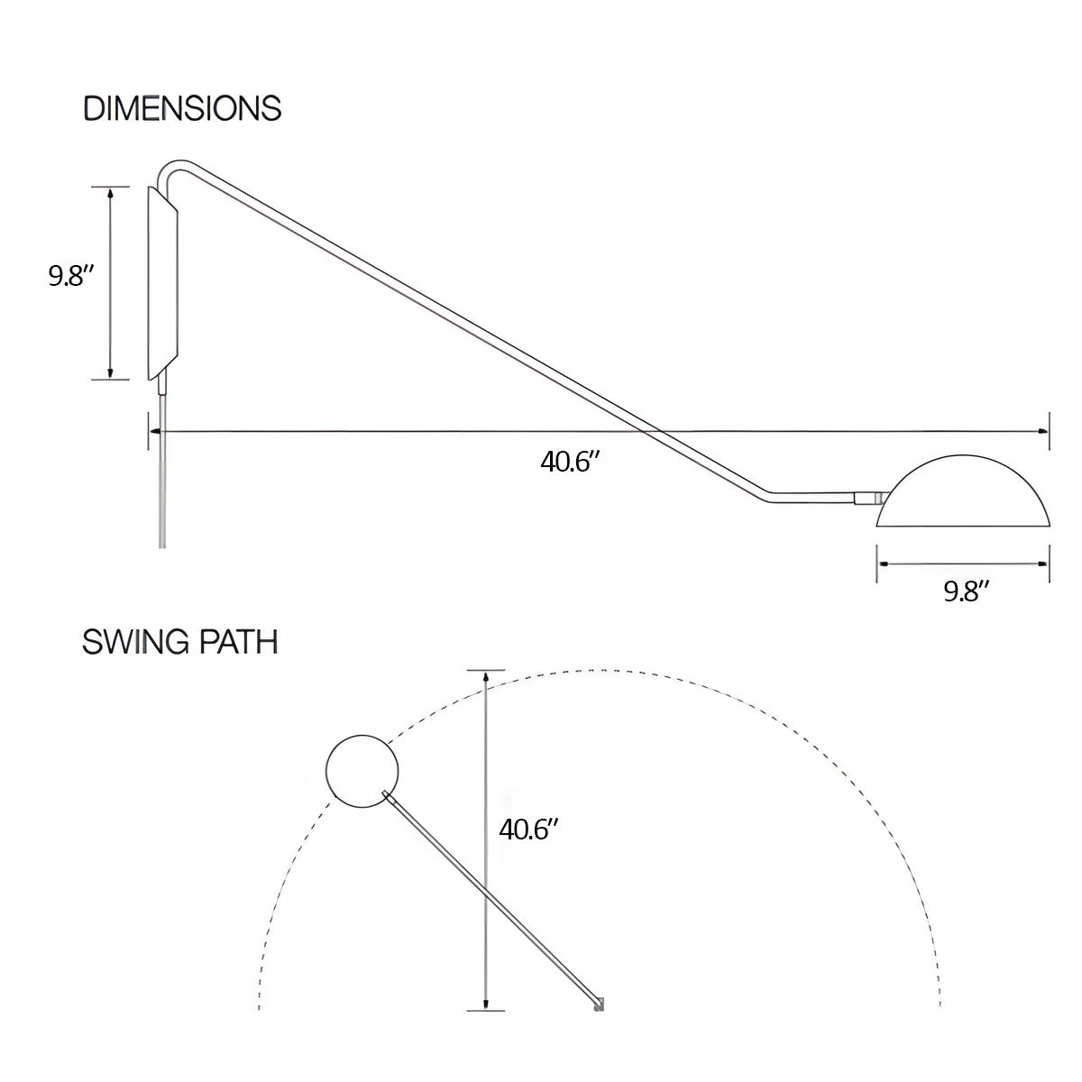 Praika Minimalist Swing Dome Wall Light