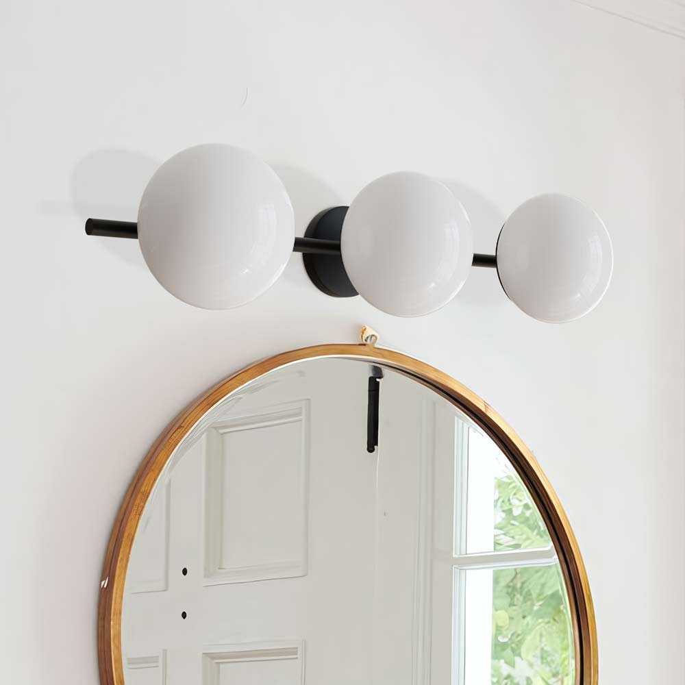 Larian White Glass Globe Bathroom Vanity Light