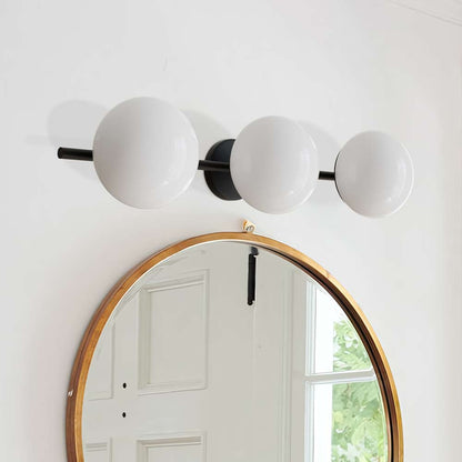 Larian White Glass Globe Bathroom Vanity Light