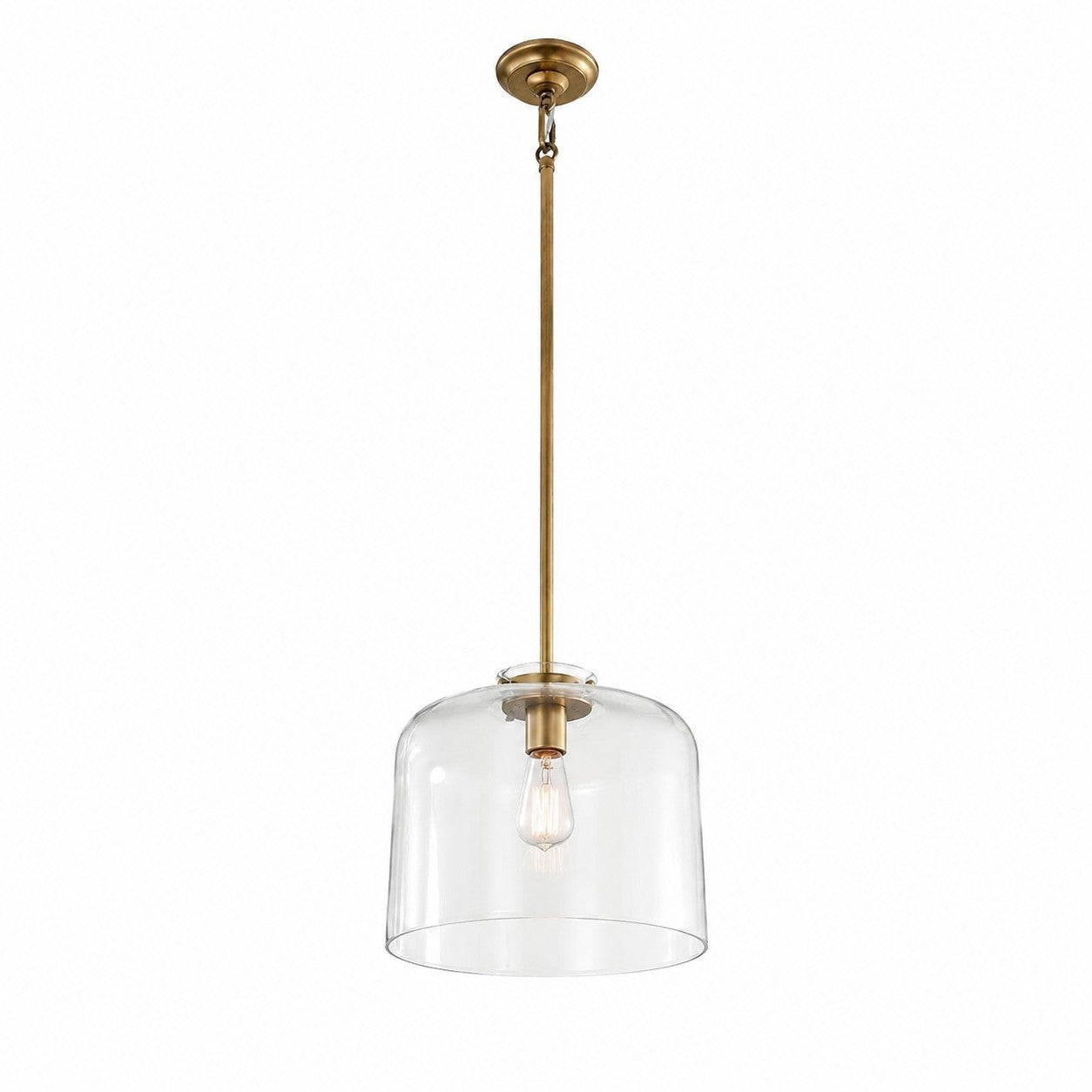 Mica Minimalist Brass Clear Glass Pendant Light