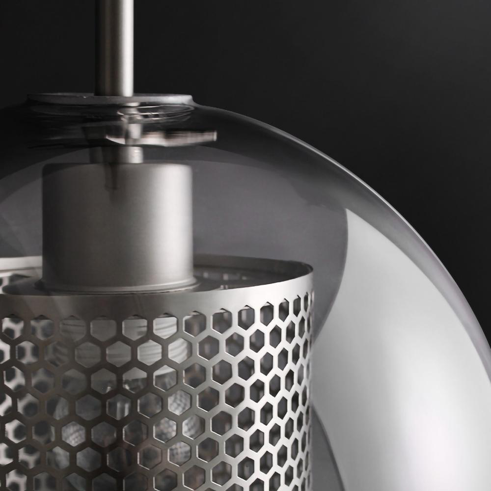 Linc Contemporary Globe Clear Glass Metal Pendant Light