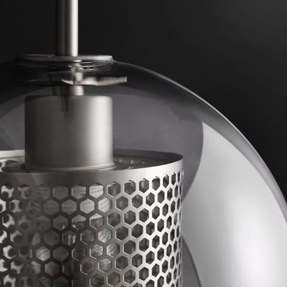 Linc Contemporary Globe Clear Glass Metal Pendant Light