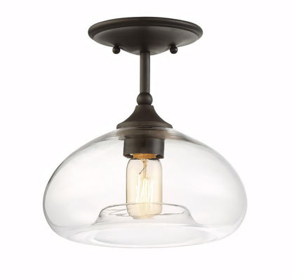 Thyran Farmhouse Small Globe Clear Glass Flush Mount Ceiling Light