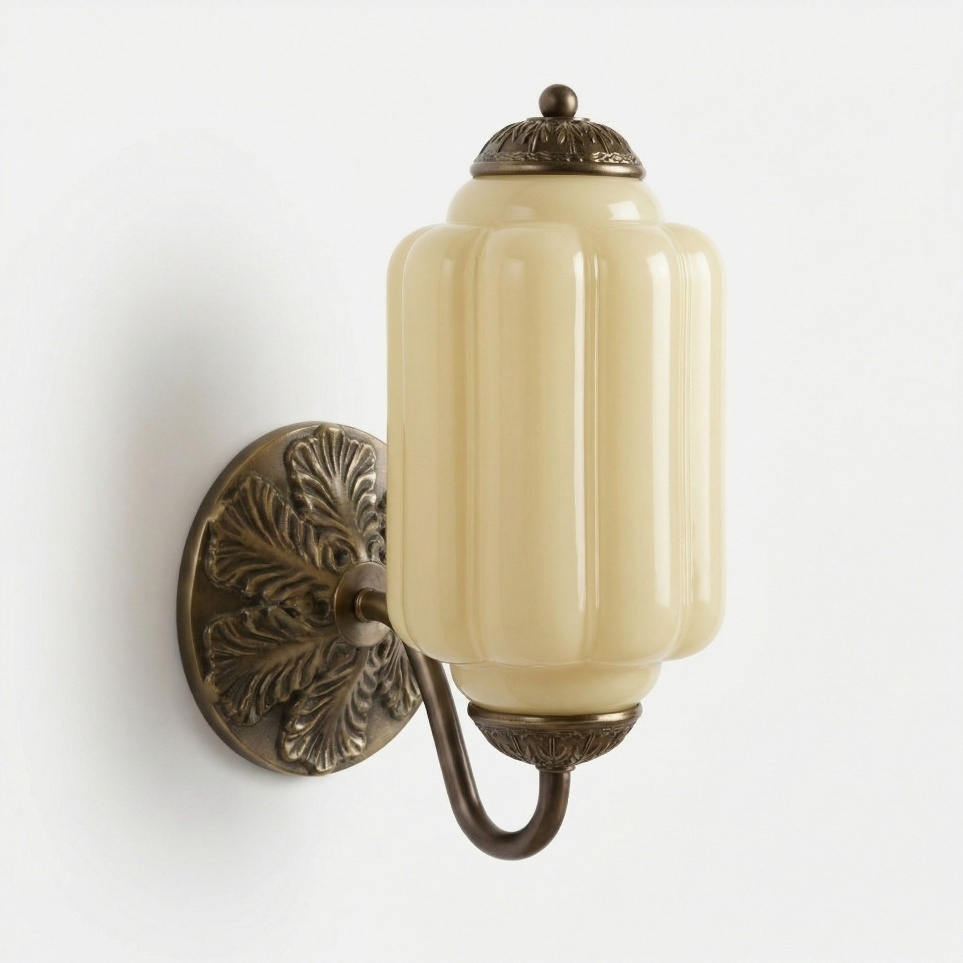 Cyrilith Vintage Milk Glass Oiled Brass Eloise Sconce