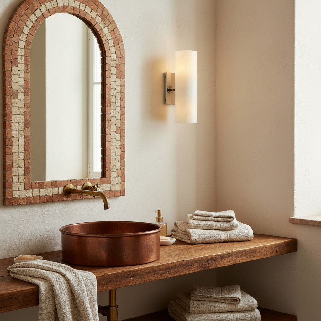 Corven Modern Elegant Alabaster Tube Sconce
