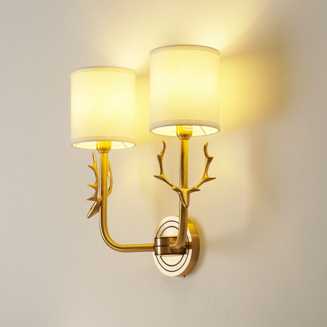 Akshara Farmhouse Brass Deer Head Wall Light