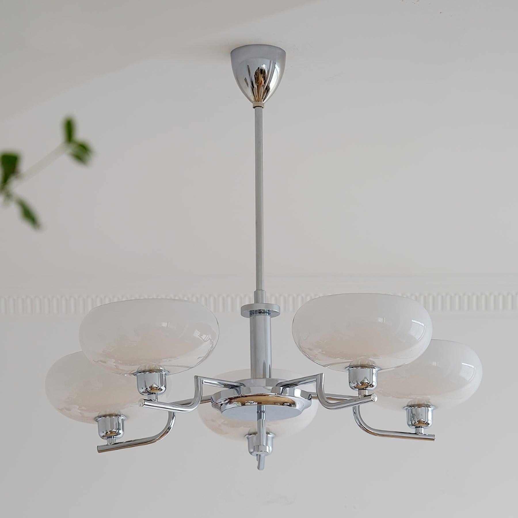 Shadella Modern Cream Glass Bauhaus Chandelier
