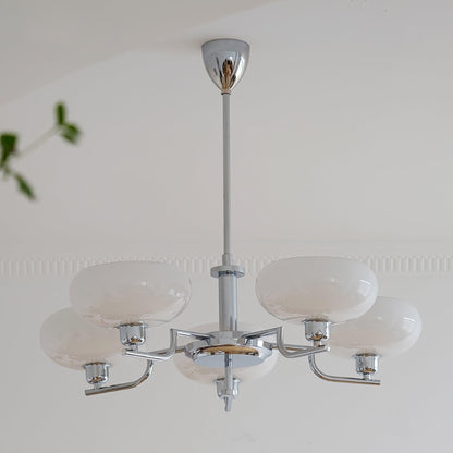 Shadella Modern Cream Glass Bauhaus Chandelier