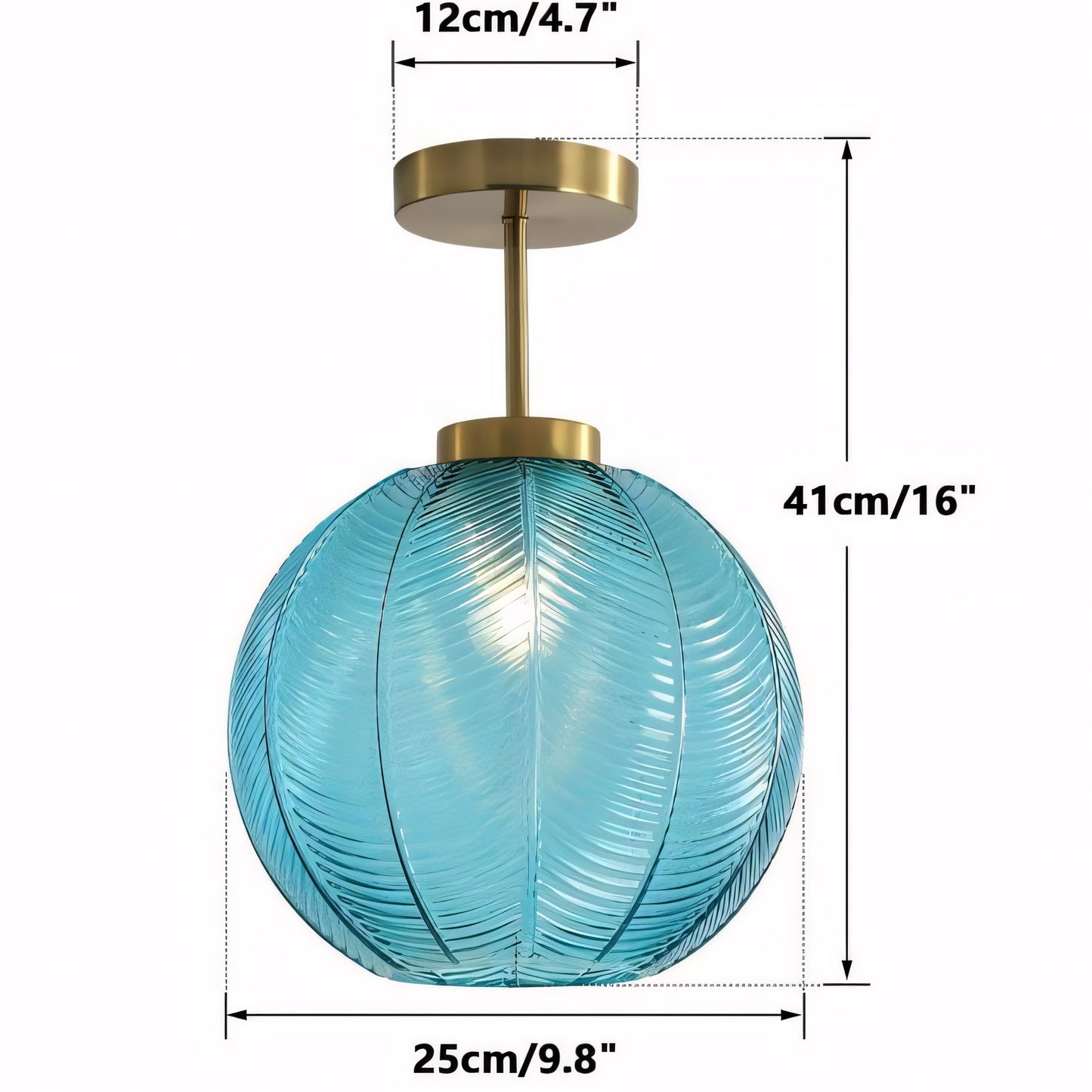 Syndrax Stripe Stained Glass Globe Ceiling Light