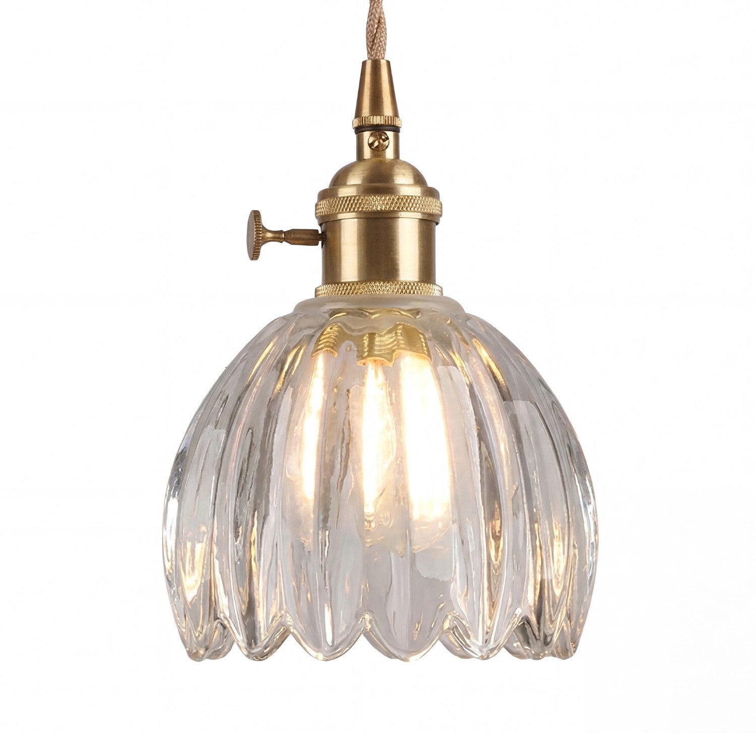 Ivana Retro Copper and Glass Tulip Pendant Light