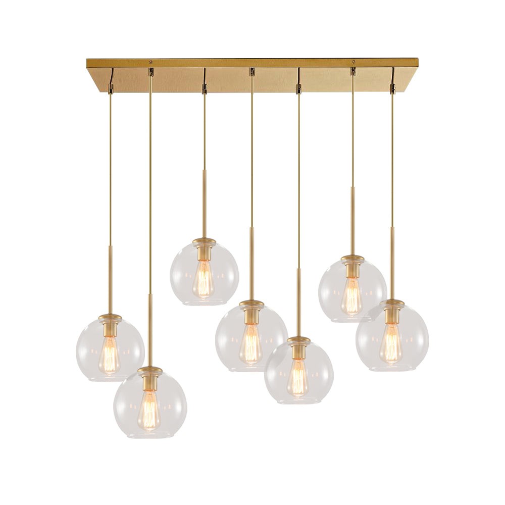 Kymar Mid Century 7-Lights Linear Cluster Globe Pendant Light