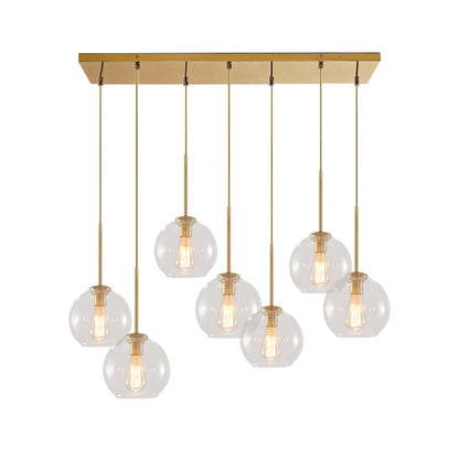 Kymar Mid Century 7-Lights Linear Cluster Globe Pendant Light