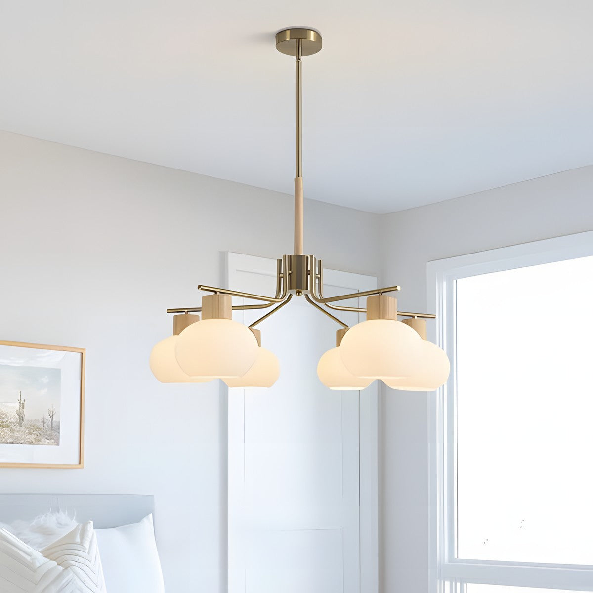 Jesper Gold Modern Frosted Glass Chandelier