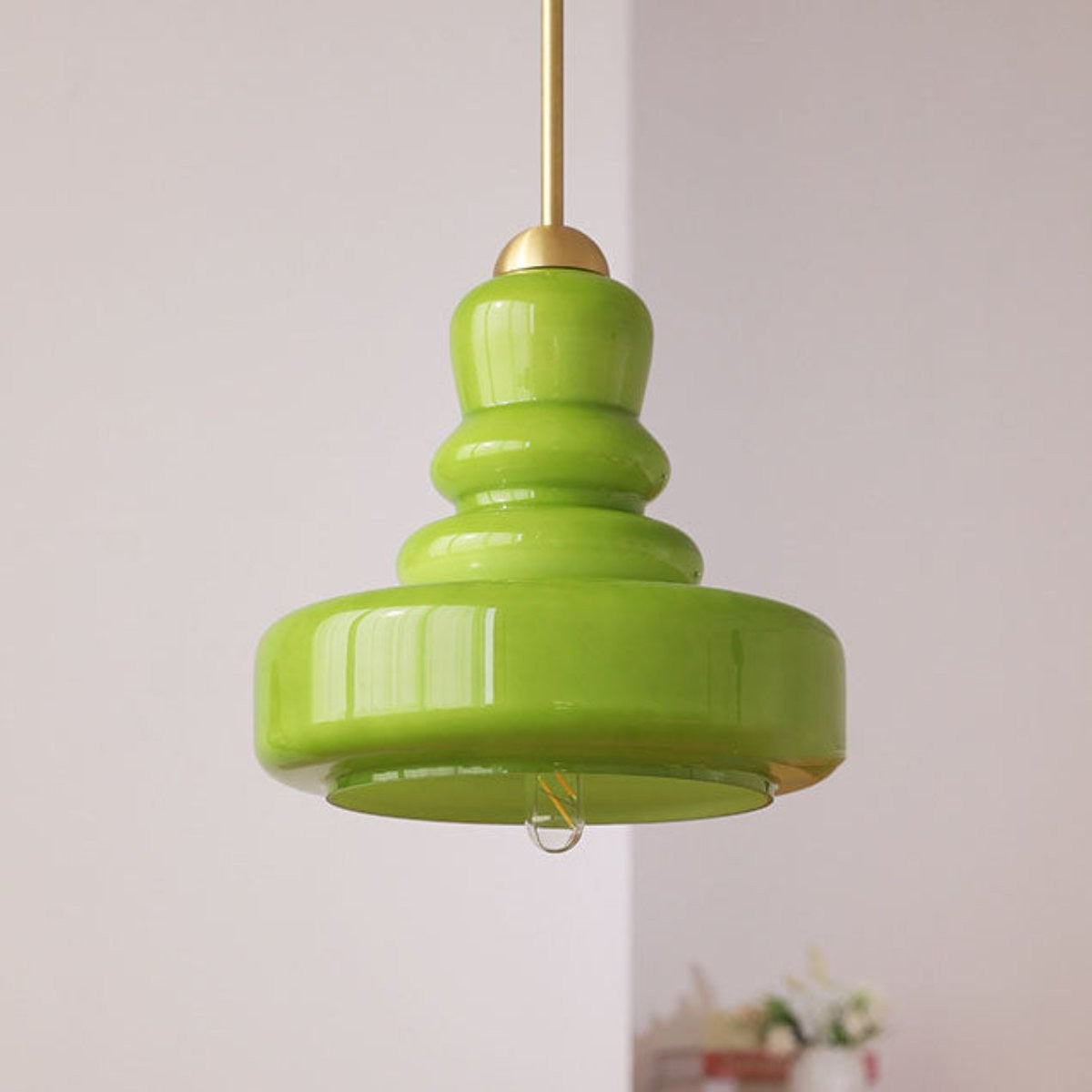 Carla Colorful Gourd Shaped Glass Shade Pendant Light